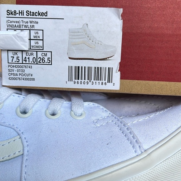 Vans WMNS Sk8-Hi Stacked (Canvas) True White
VN0A4BTWL5R Platforms Sneakers NIB - Picture 16 of 16
